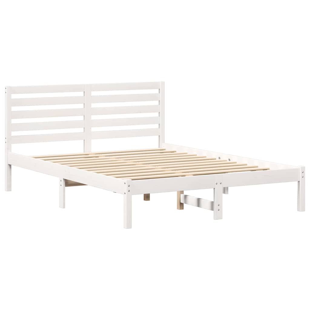 vidaXL Σκελετός Κρεβατιού Λευκό 120 x 200 cm Μασίφ ξύλο πεύκου
