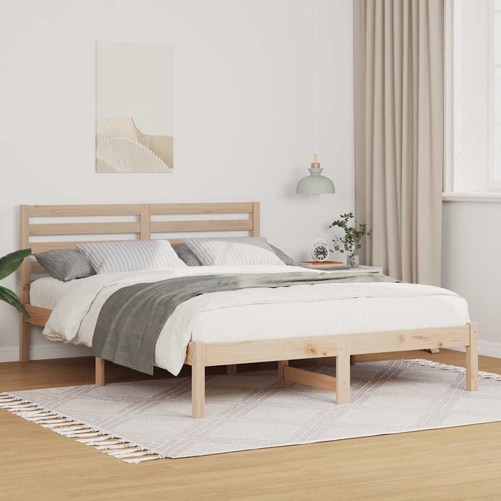 vidaXL Σκελετός Κρεβατιού Καφέ 120 x 190 cm Μασίφ ξύλο πεύκου