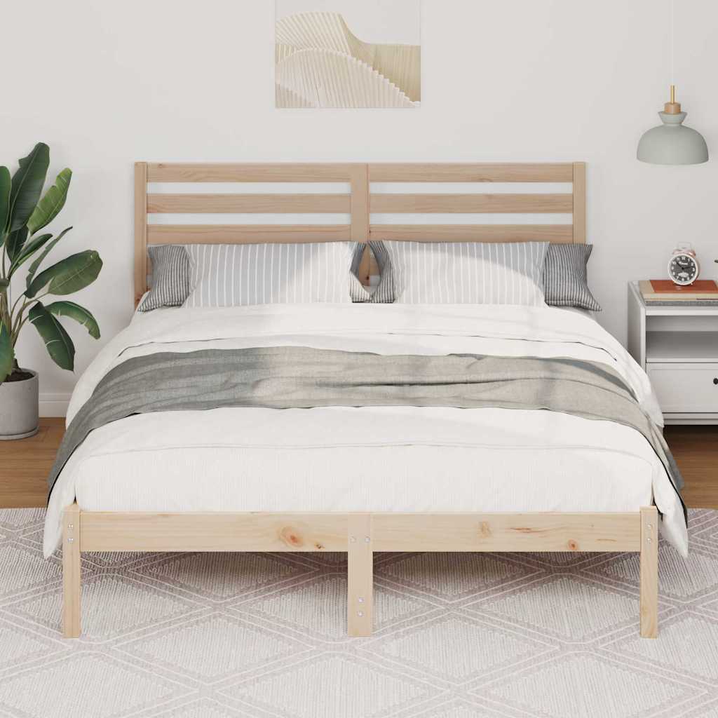 vidaXL Σκελετός Κρεβατιού Καφέ 120 x 190 cm Μασίφ ξύλο πεύκου