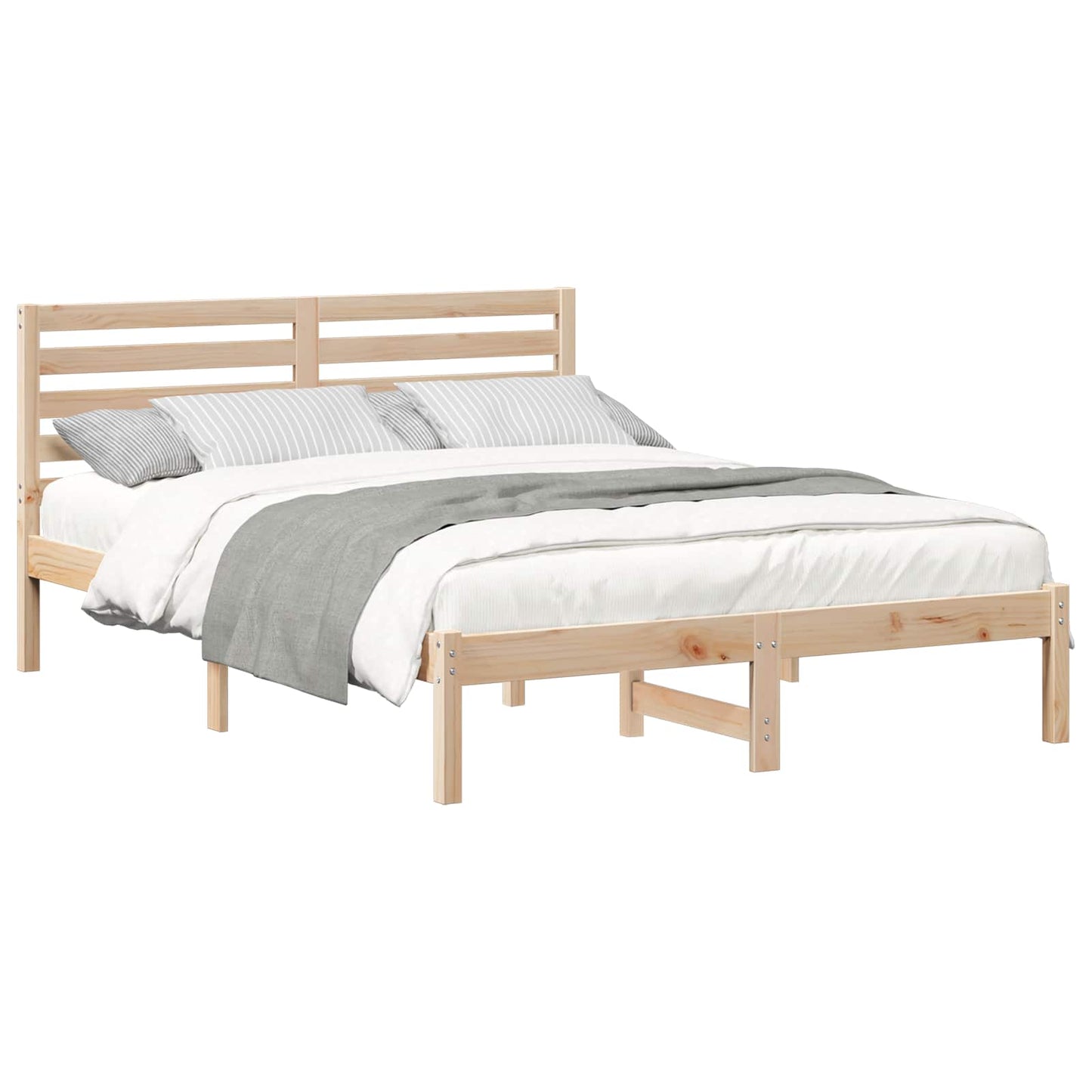 vidaXL Σκελετός Κρεβατιού Καφέ 120 x 190 cm Μασίφ ξύλο πεύκου