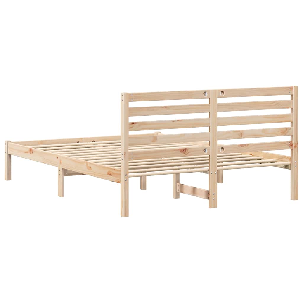 vidaXL Σκελετός Κρεβατιού Καφέ 120 x 190 cm Μασίφ ξύλο πεύκου