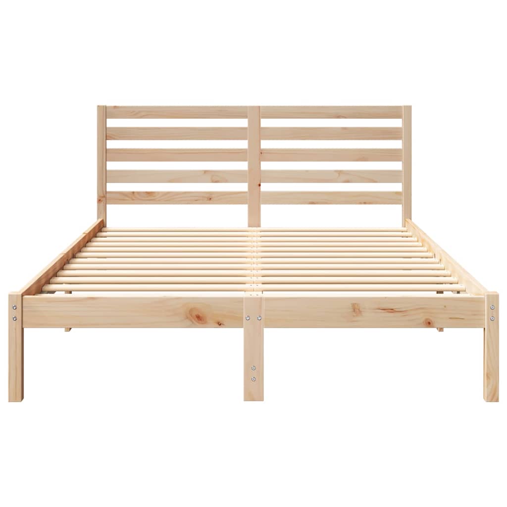 vidaXL Σκελετός Κρεβατιού Καφέ 120 x 190 cm Μασίφ ξύλο πεύκου