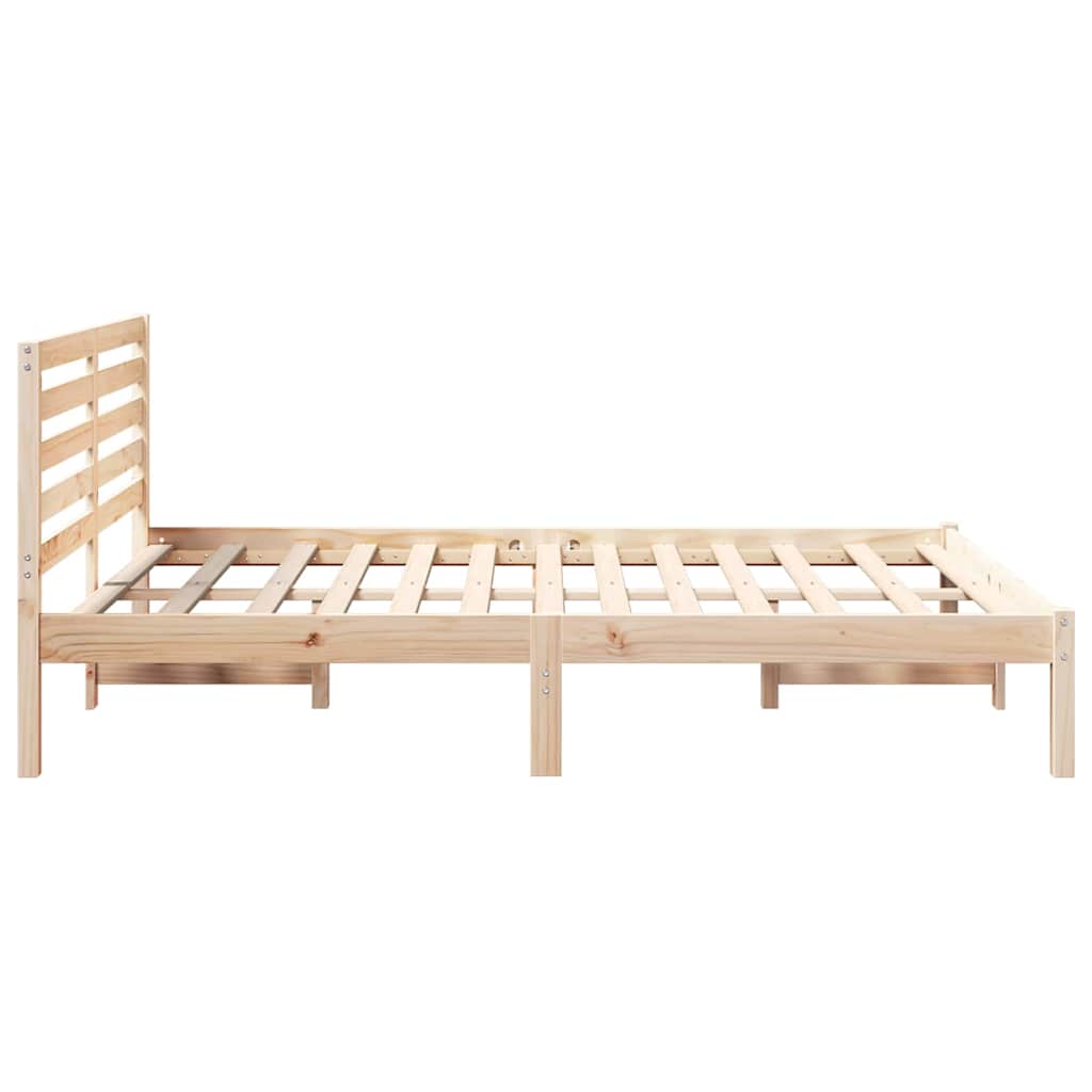 vidaXL Σκελετός Κρεβατιού Καφέ 120 x 190 cm Μασίφ ξύλο πεύκου