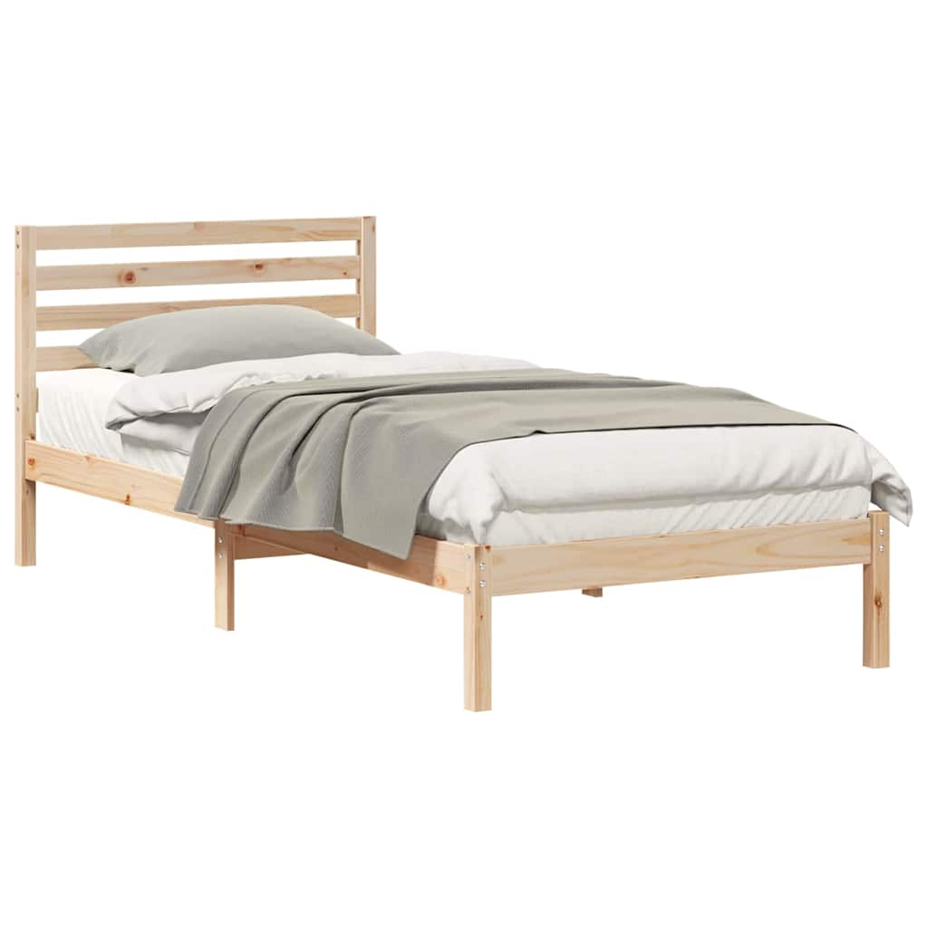 vidaXL Σκελετός Κρεβατιού Καφέ 80 x 210 cm Μασίφ ξύλο πεύκου