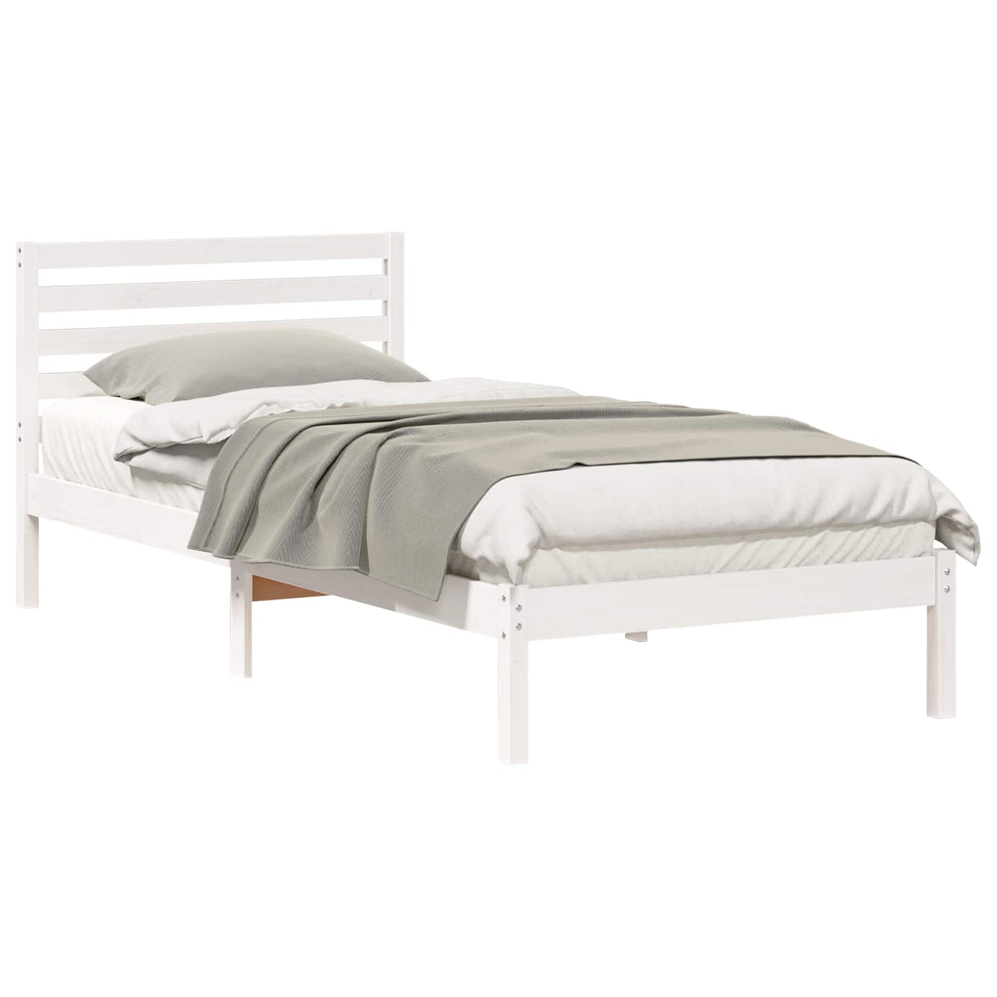 vidaXL Σκελετός Κρεβατιού Λευκό 80 x 210 cm Μασίφ ξύλο πεύκου