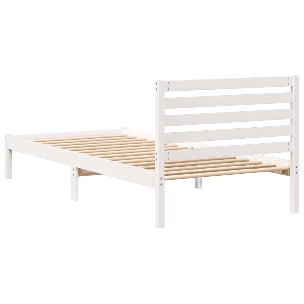 vidaXL Σκελετός Κρεβατιού Λευκό 80 x 210 cm Μασίφ ξύλο πεύκου