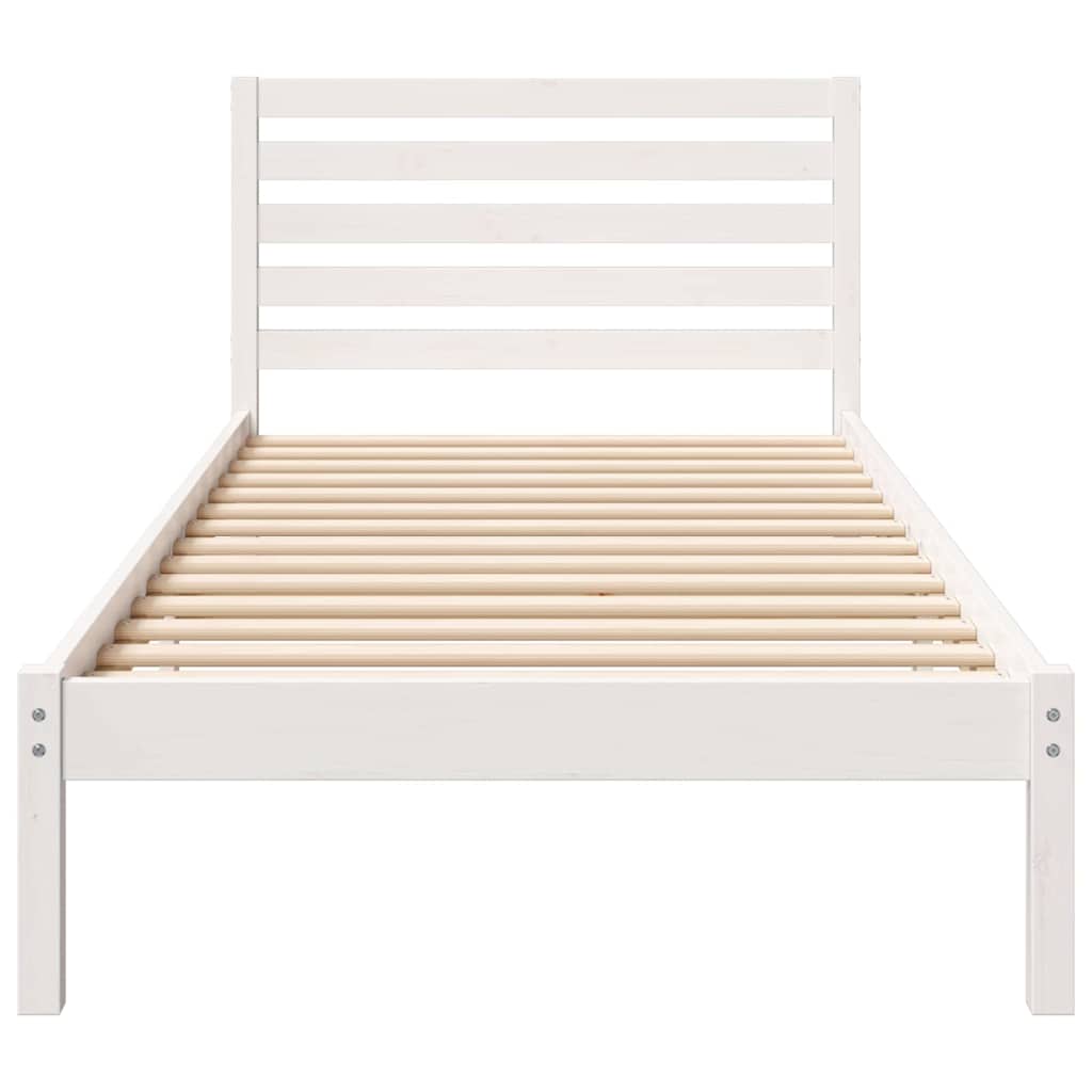 vidaXL Σκελετός Κρεβατιού Λευκό 80 x 210 cm Μασίφ ξύλο πεύκου