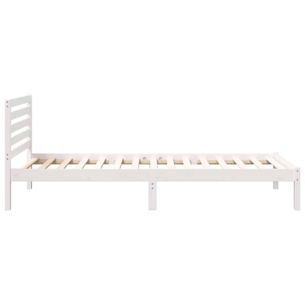 vidaXL Σκελετός Κρεβατιού Λευκό 80 x 210 cm Μασίφ ξύλο πεύκου