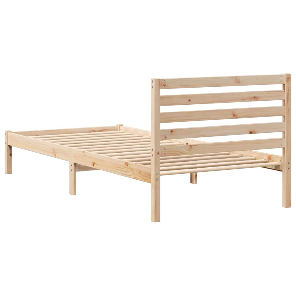 vidaXL Σκελετός Κρεβατιού Καφέ 100 x 210 cm Μασίφ ξύλο πεύκου