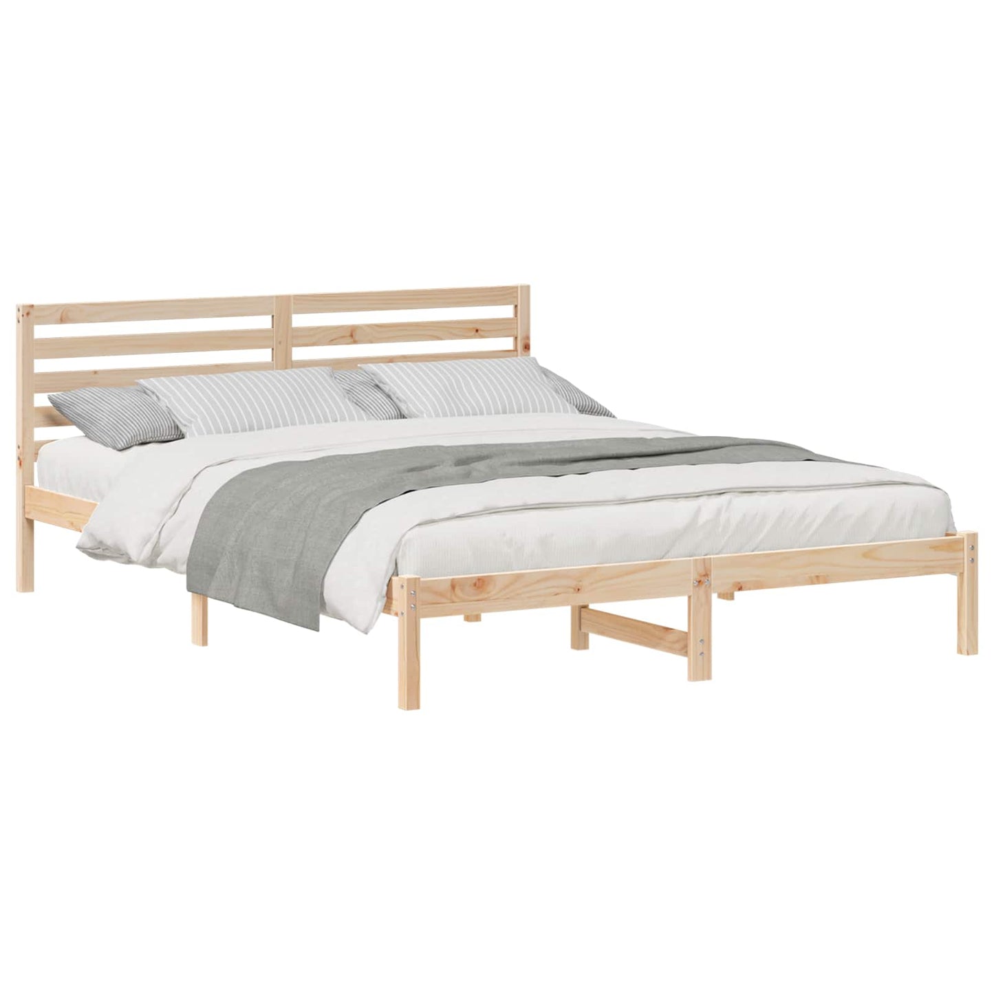vidaXL Σκελετός Κρεβατιού Καφέ 160 x 210 cm Στερεά ξυλεία πεύκου