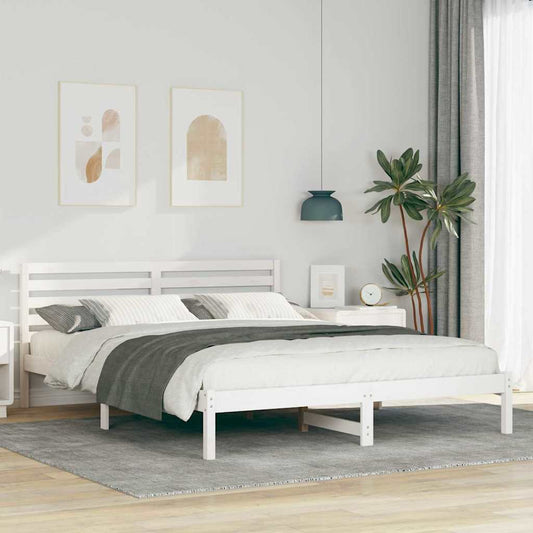vidaXL Σκελετός Κρεβατιού Λευκό 160 x 210 cm Μασίφ ξύλο πεύκου