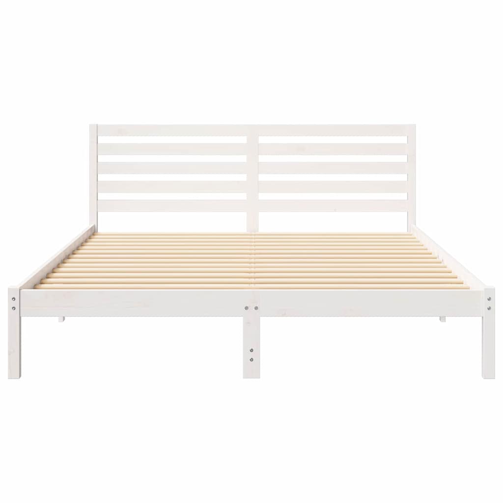 vidaXL Σκελετός Κρεβατιού Λευκό 160 x 210 cm Μασίφ ξύλο πεύκου