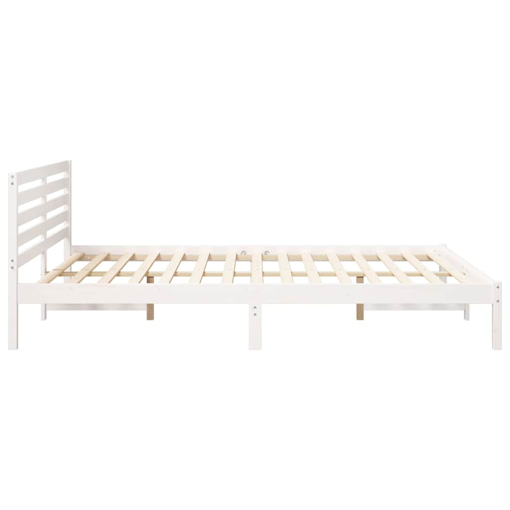 vidaXL Σκελετός Κρεβατιού Λευκό 160 x 210 cm Μασίφ ξύλο πεύκου