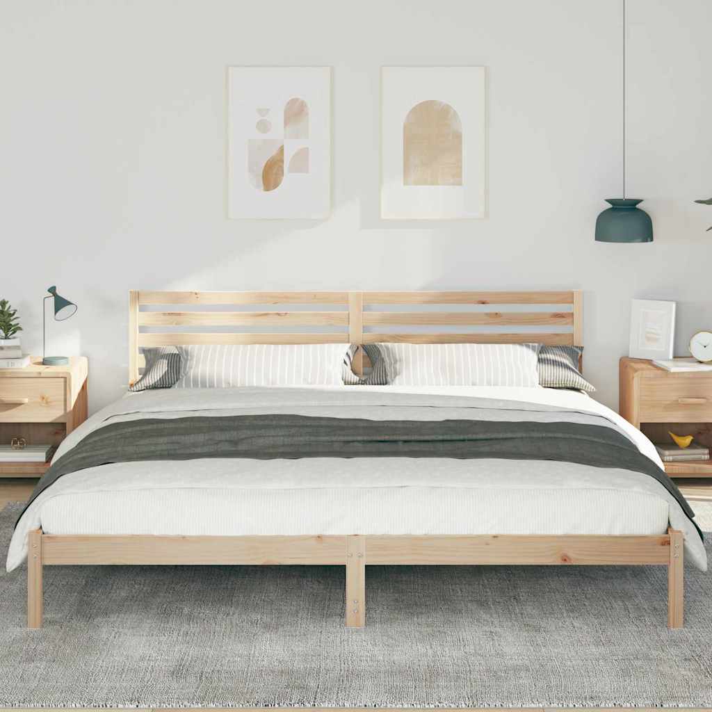 vidaXL Σκελετός Κρεβατιού Καφέ 180 x 210 cm Μασίφ ξύλο πεύκου