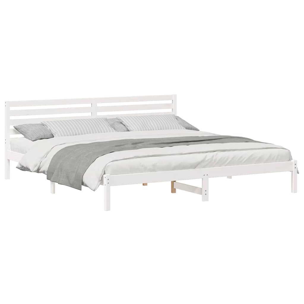 vidaXL Σκελετός Κρεβατιού Λευκό 180 x 210 cm Μασίφ ξύλο πεύκου