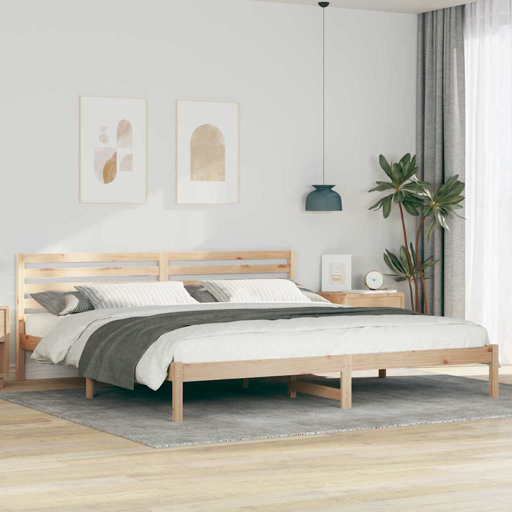 vidaXL Σκελετός Κρεβατιού Καφέ 200 x 210 cm Μασίφ ξύλο πεύκου