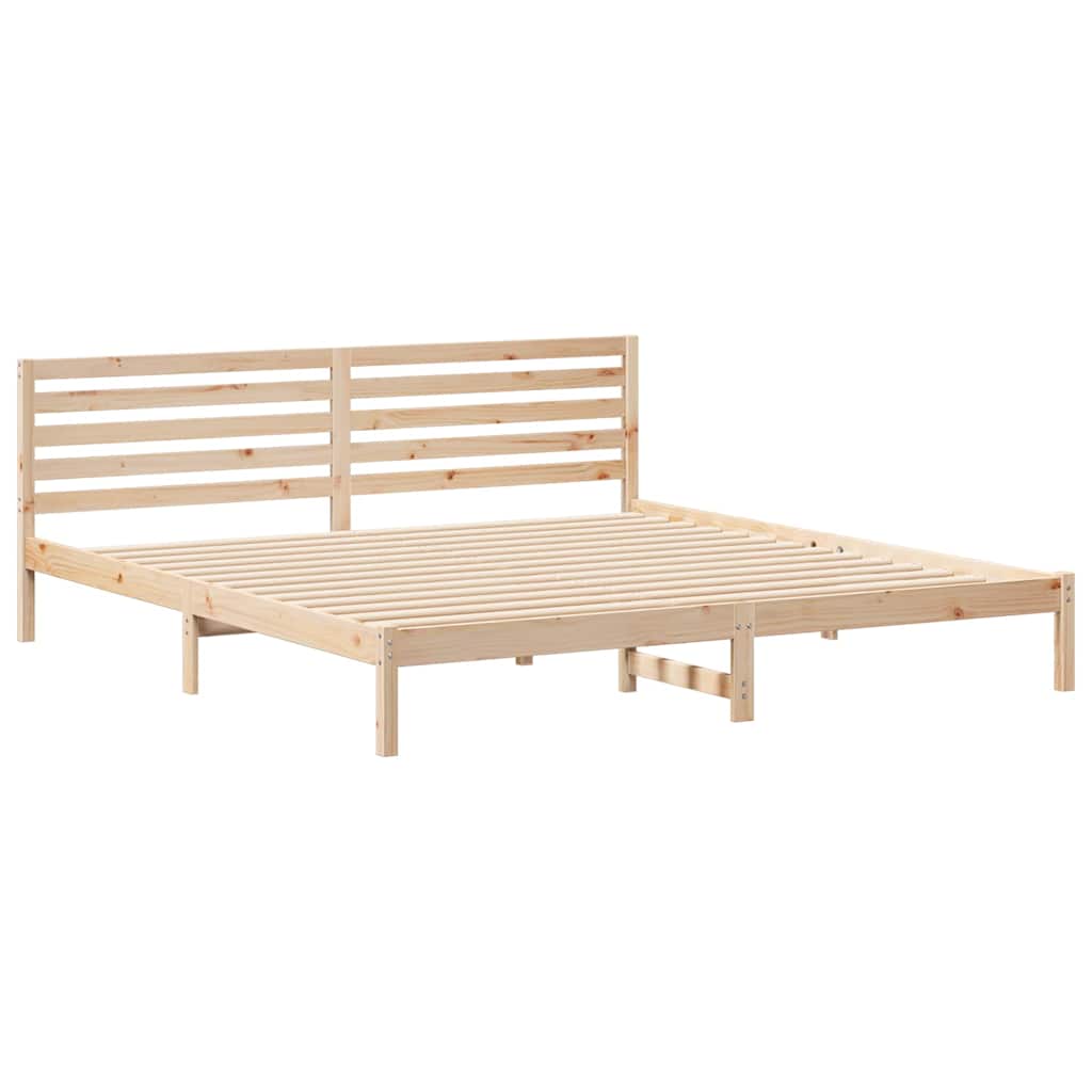 vidaXL Σκελετός Κρεβατιού Καφέ 200 x 210 cm Μασίφ ξύλο πεύκου