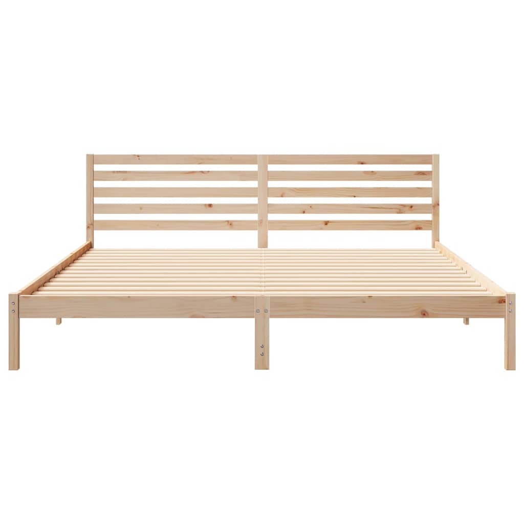 vidaXL Σκελετός Κρεβατιού Καφέ 200 x 210 cm Μασίφ ξύλο πεύκου