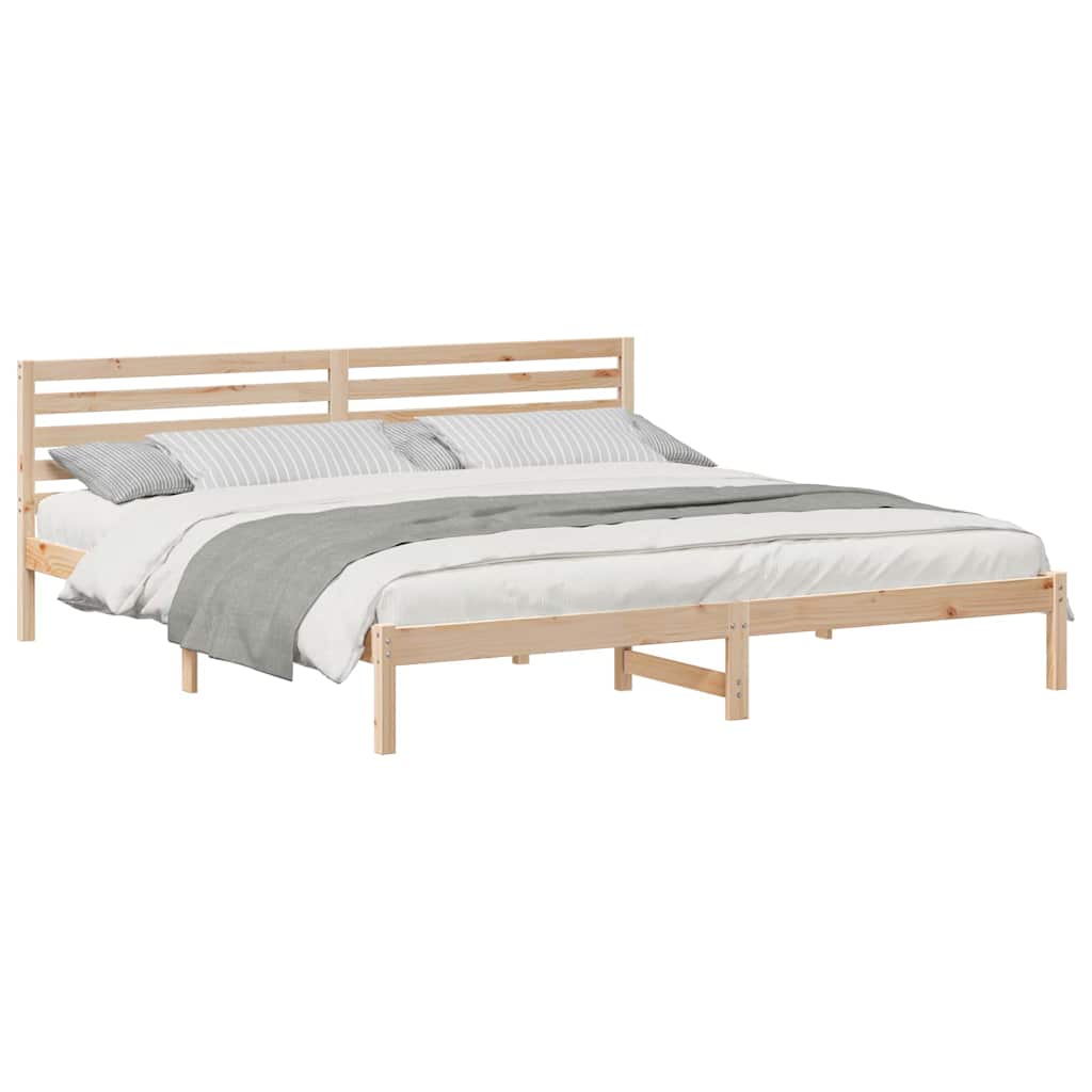 vidaXL Σκελετός Κρεβατιού Καφέ 200 x 210 cm Μασίφ ξύλο πεύκου