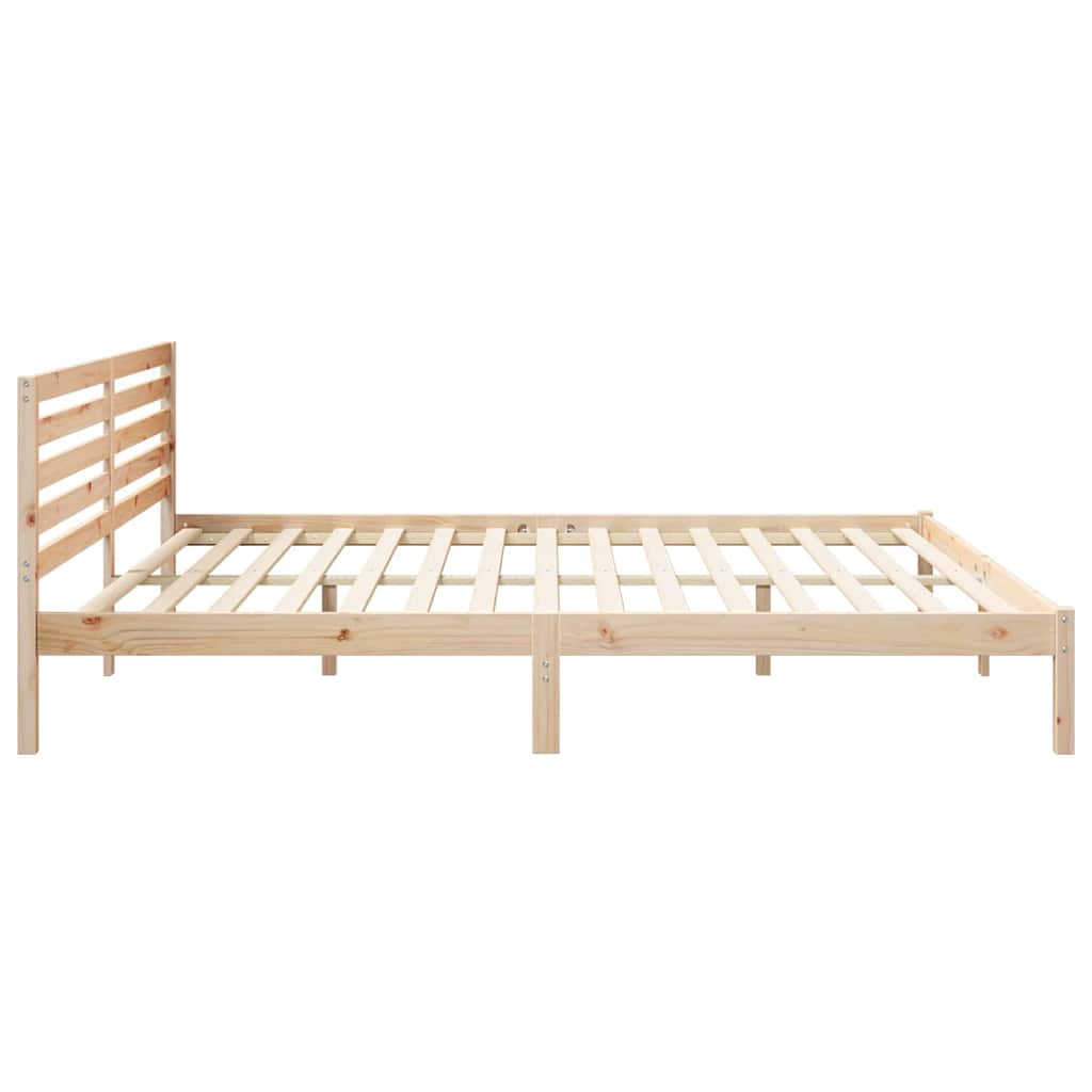 vidaXL Σκελετός Κρεβατιού Καφέ 200 x 210 cm Μασίφ ξύλο πεύκου