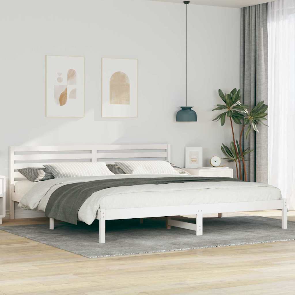 vidaXL Σκελετός Κρεβατιού Λευκό 200 x 210 cm Μασίφ ξύλο πεύκου