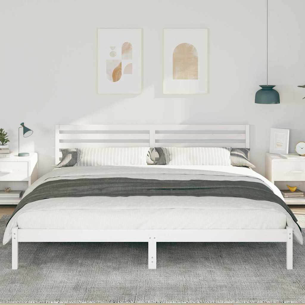 vidaXL Σκελετός Κρεβατιού Λευκό 200 x 210 cm Μασίφ ξύλο πεύκου