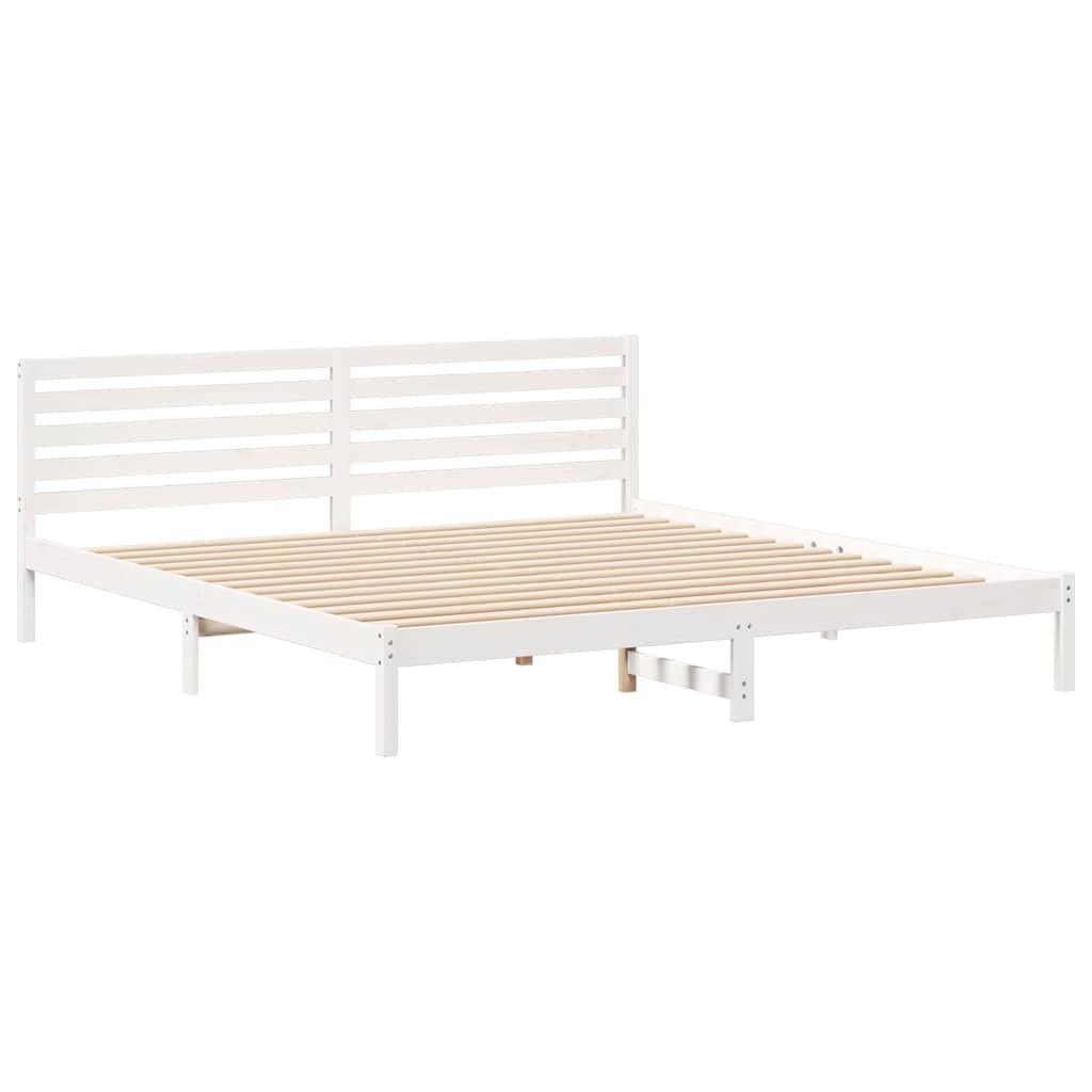 vidaXL Σκελετός Κρεβατιού Λευκό 200 x 210 cm Μασίφ ξύλο πεύκου