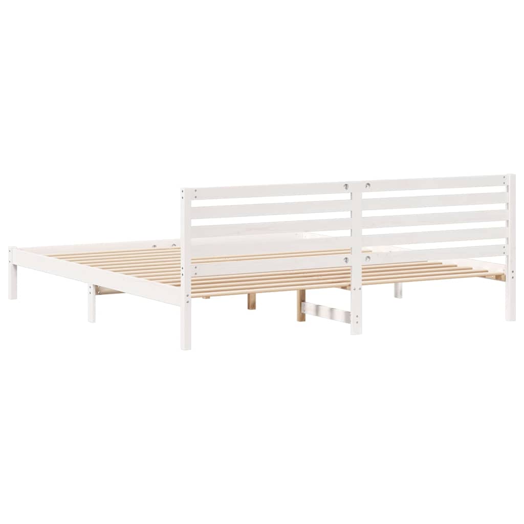 vidaXL Σκελετός Κρεβατιού Λευκό 200 x 210 cm Μασίφ ξύλο πεύκου