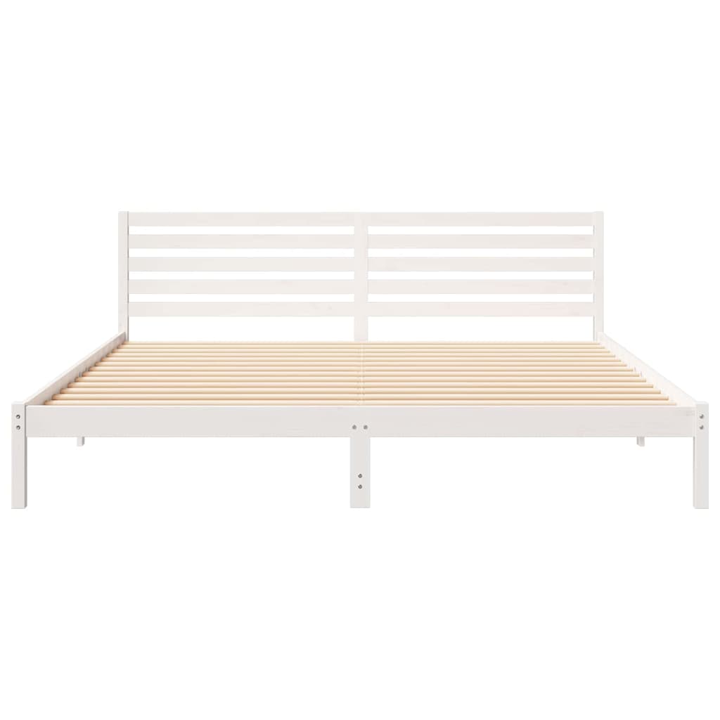 vidaXL Σκελετός Κρεβατιού Λευκό 200 x 210 cm Μασίφ ξύλο πεύκου