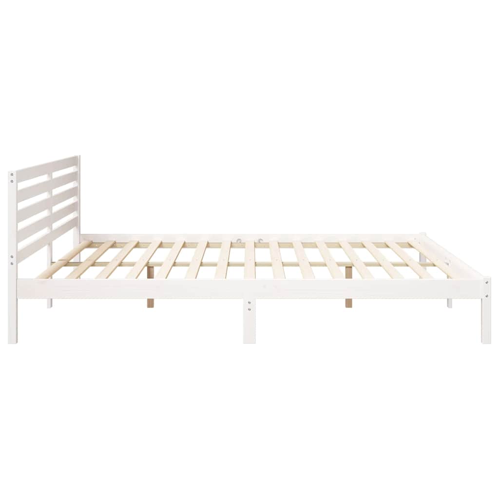 vidaXL Σκελετός Κρεβατιού Λευκό 200 x 210 cm Μασίφ ξύλο πεύκου