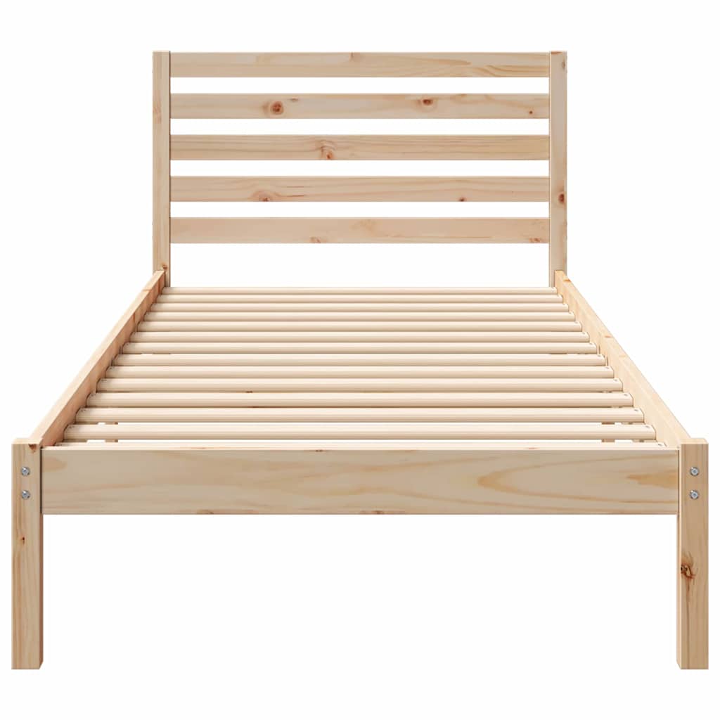 vidaXL Σκελετός Κρεβατιού Καφέ 100 x 220 cm Μασίφ ξύλο πεύκου