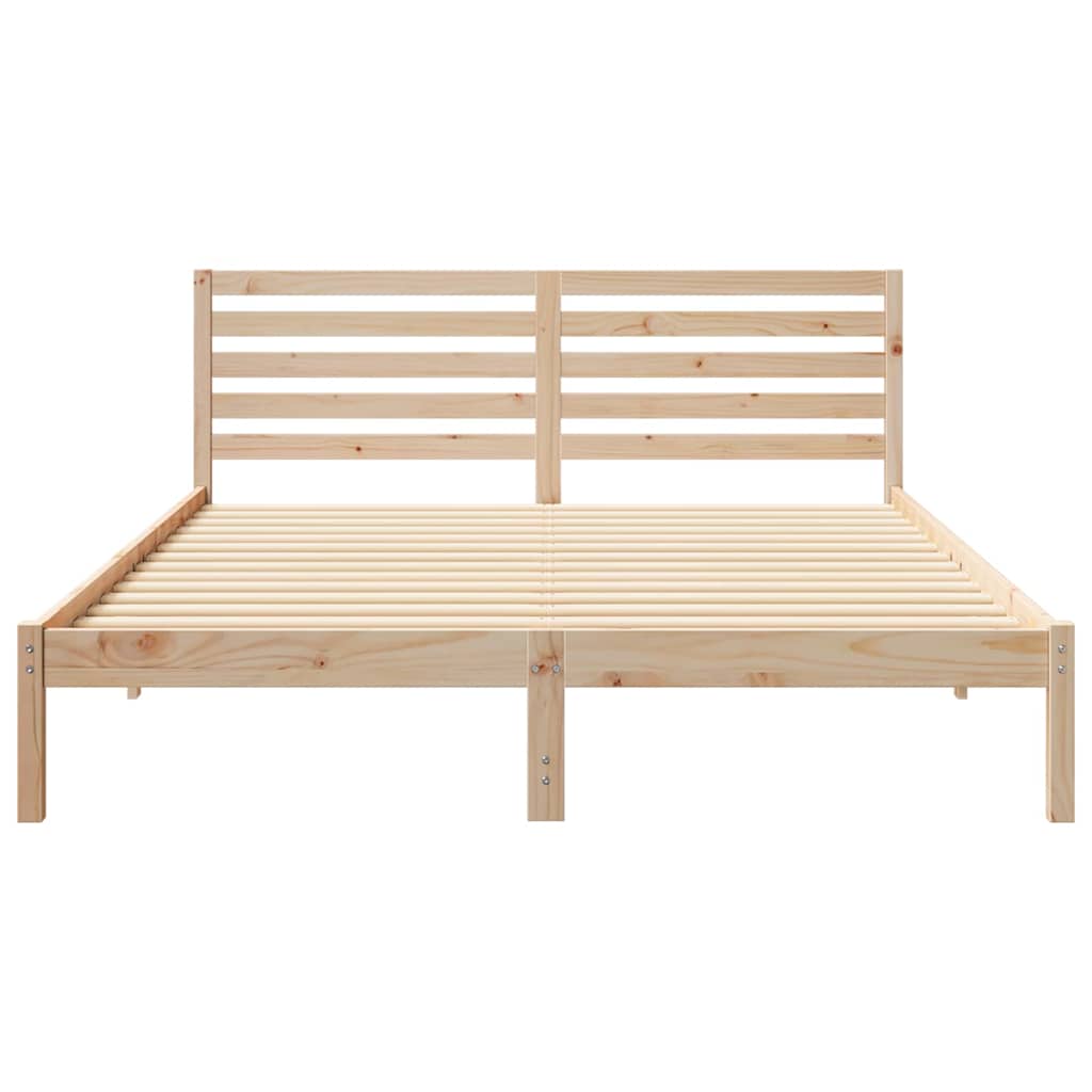 vidaXL Σκελετός Κρεβατιού Καφέ 160 x 220 cm Μασίφ ξύλο πεύκου