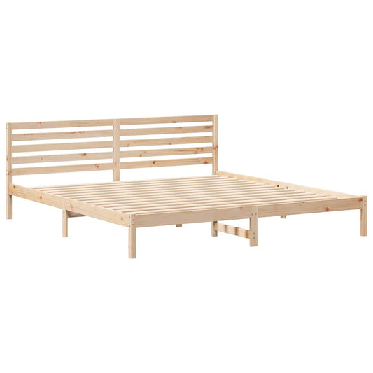 vidaXL Σκελετός Κρεβατιού Καφέ 180 x 220 εκ. Μασίφ ξύλο πεύκου