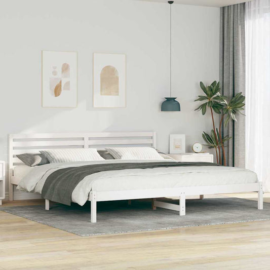 vidaXL Σκελετός Κρεβατιού Λευκό 200 x 220 cm Μασίφ ξύλο πεύκου