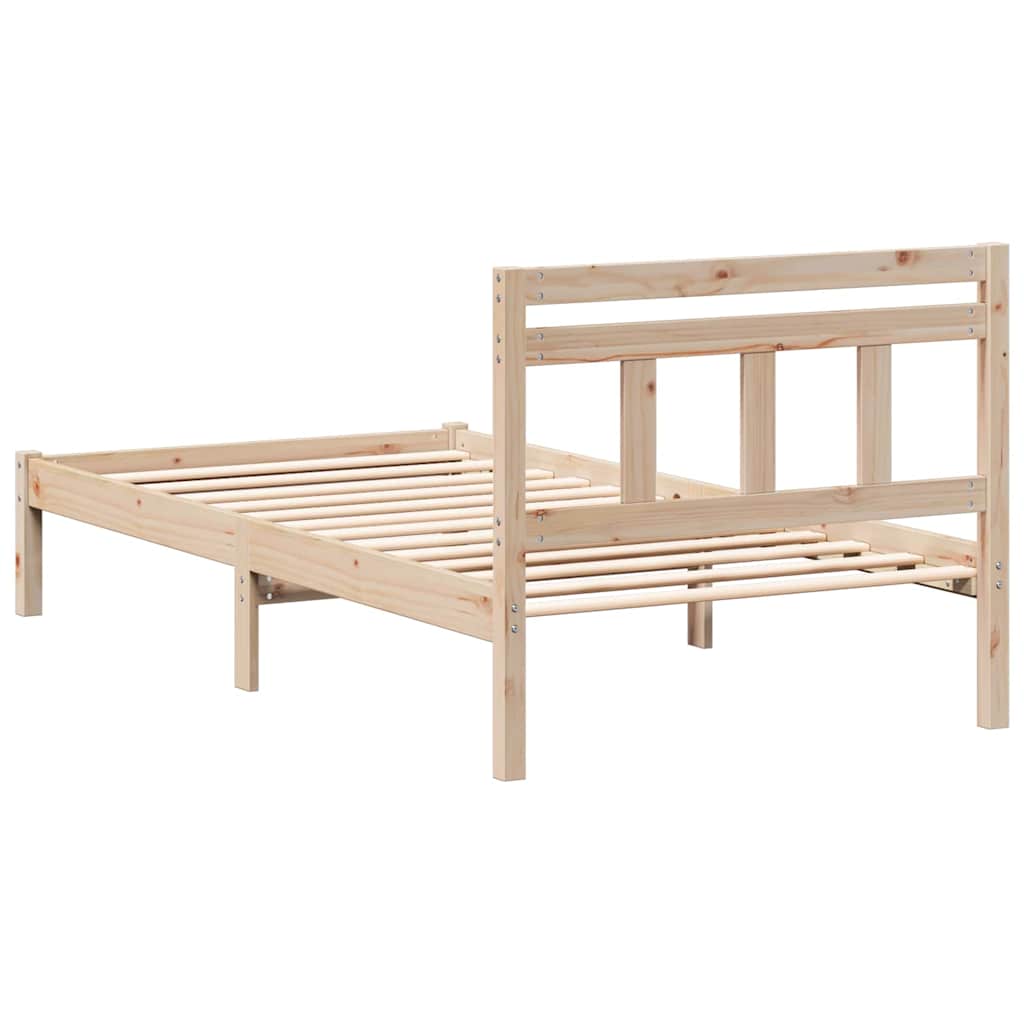 vidaXL Σκελετός Κρεβατιού Καφέ 75 x 190 cm Στερεά ξυλεία πεύκου
