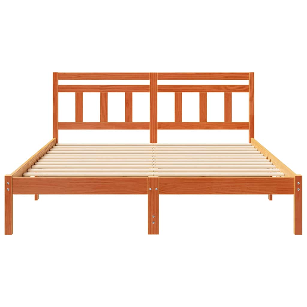 vidaXL Σκελετός Κρεβατιού Καφέ 160 x 200 cm Στερεά ξυλεία πεύκου
