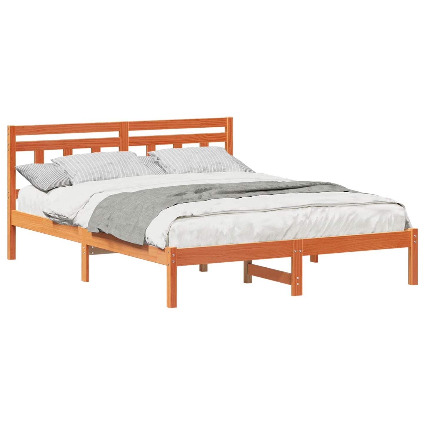 vidaXL Σκελετός Κρεβατιού Καφέ 150 x 200 cm Στερεά ξυλεία πεύκου