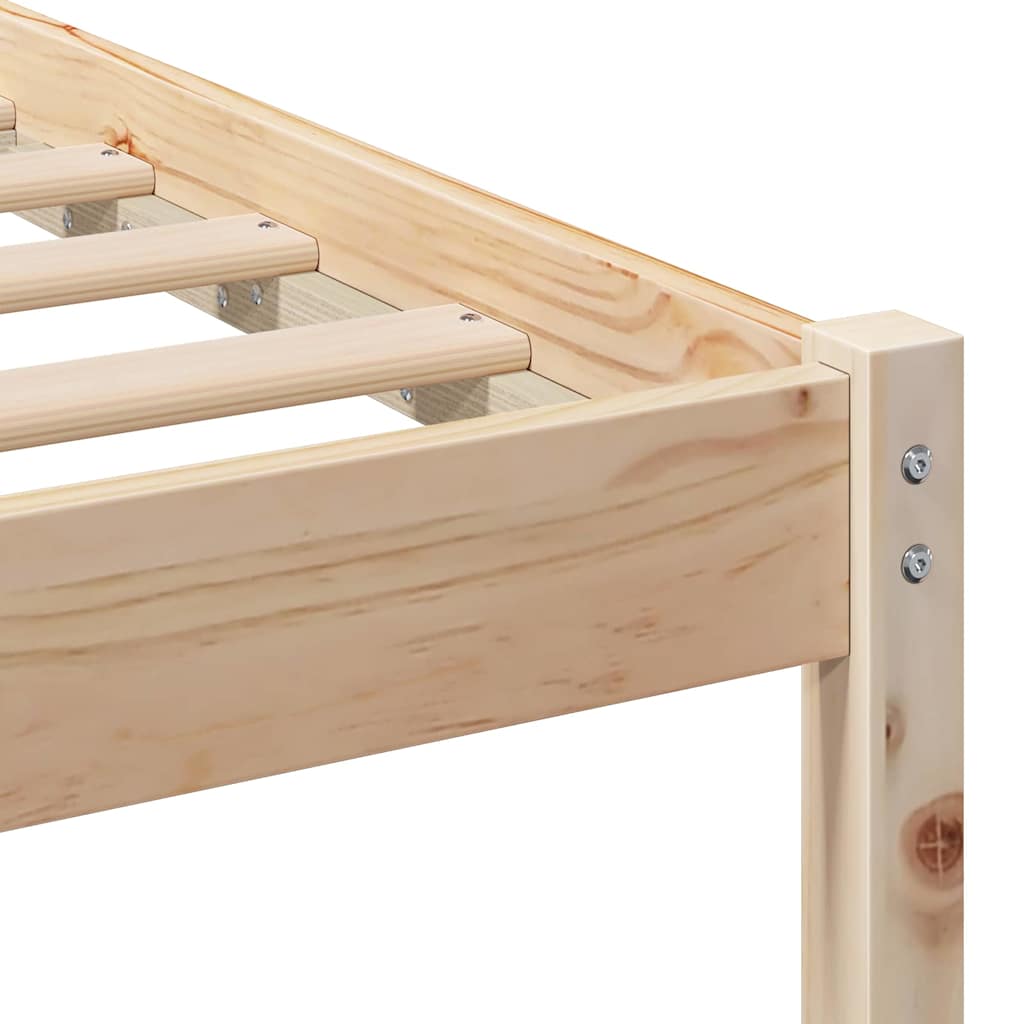 vidaXL Σκελετός Κρεβατιού Καφέ 135 x 190 cm Στερεά ξυλεία πεύκου