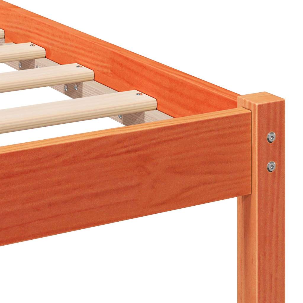 vidaXL Σκελετός Κρεβατιού Καφέ 135 x 190 cm Στερεά ξυλεία πεύκου