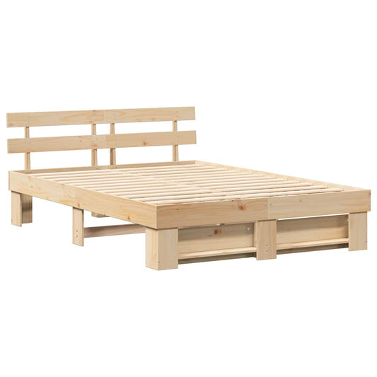 vidaXL Σκελετός Κρεβατιού Καφέ 150 x 200 cm Μασίφ ξύλο πεύκου