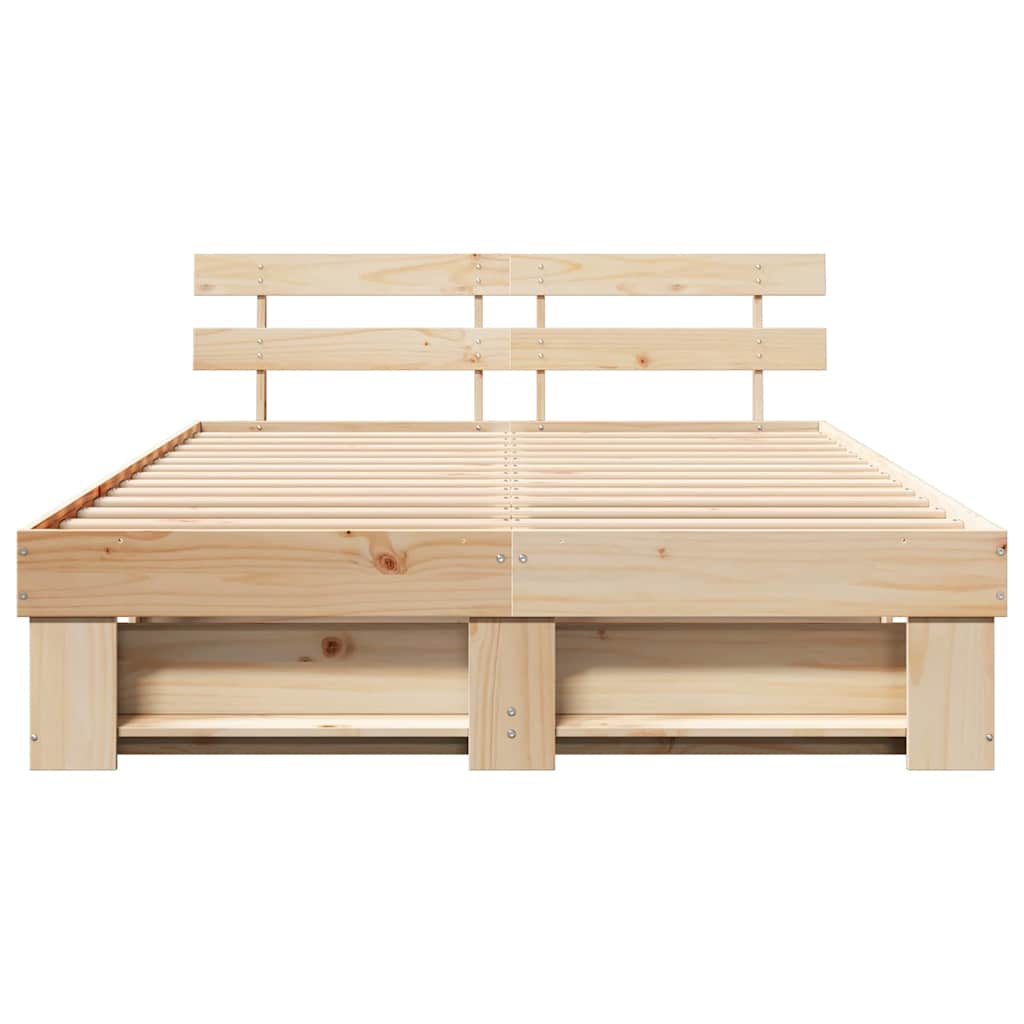 vidaXL Σκελετός Κρεβατιού Καφέ 150 x 200 cm Μασίφ ξύλο πεύκου