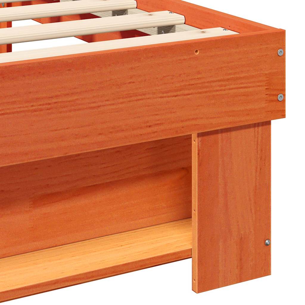 vidaXL Σκελετός Κρεβατιού Καφέ κεριού 140 x 200 cm Μασίφ ξύλο πεύκου