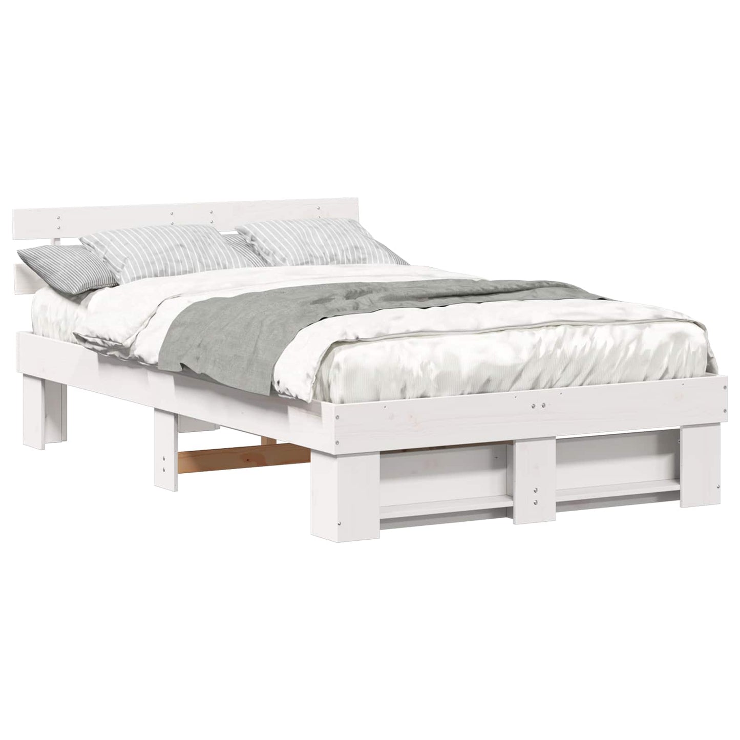 vidaXL Σκελετός Κρεβατιού Λευκό 120 x 190 cm Στερεά ξυλεία πεύκου