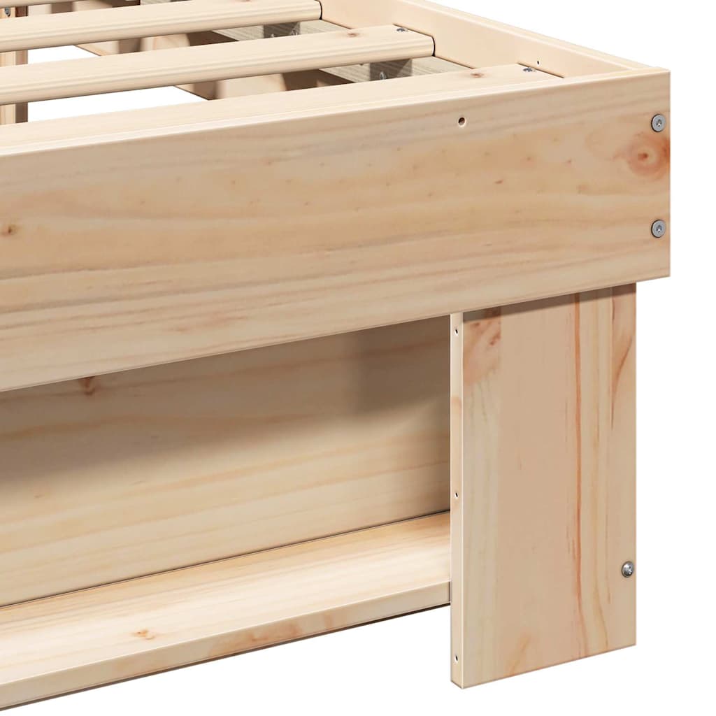 vidaXL Σκελετός Κρεβατιού Καφέ 90 x 190 cm Μασίφ ξύλο πεύκου