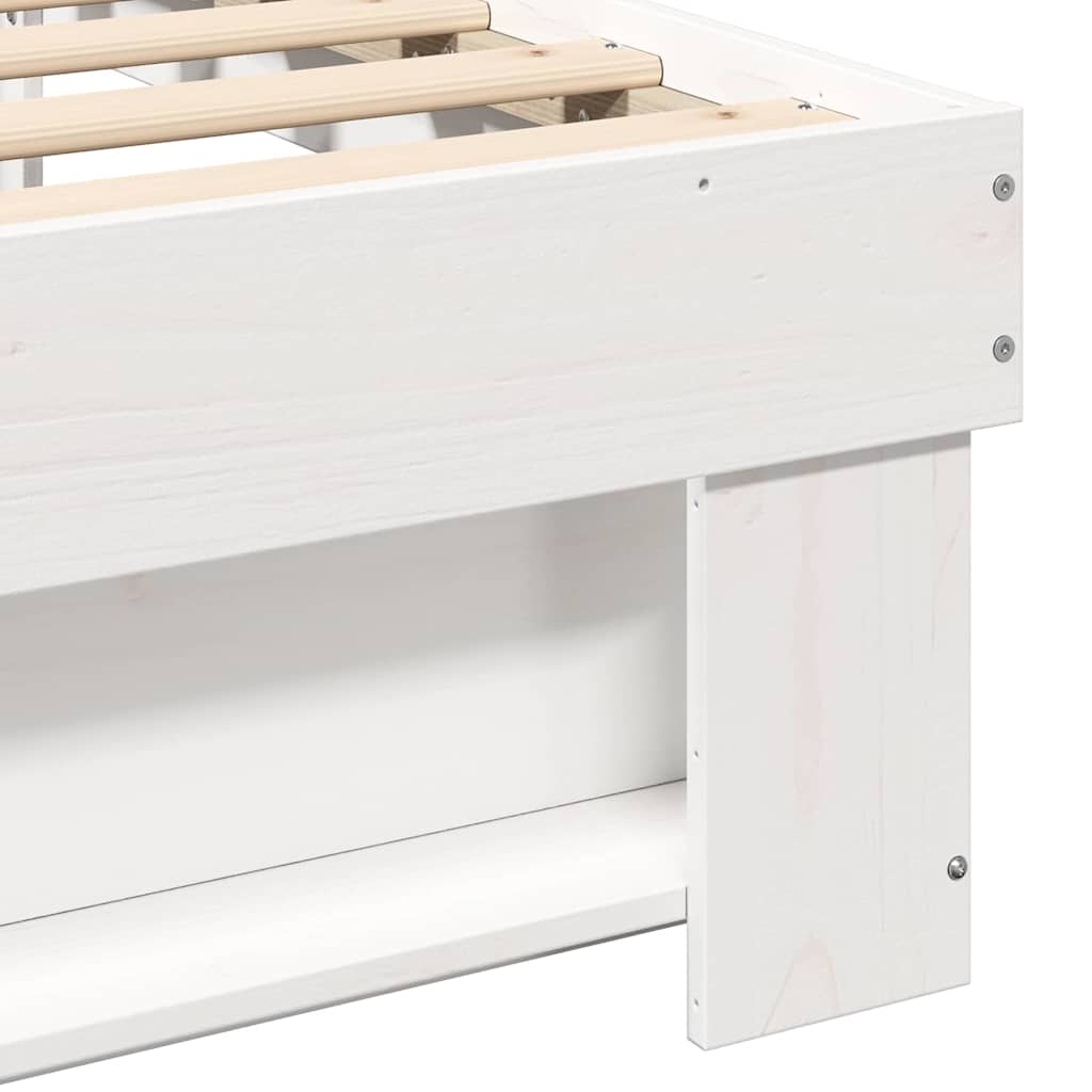 vidaXL Σκελετός Κρεβατιού Λευκό 90 x 190 cm Μασίφ ξύλο πεύκου