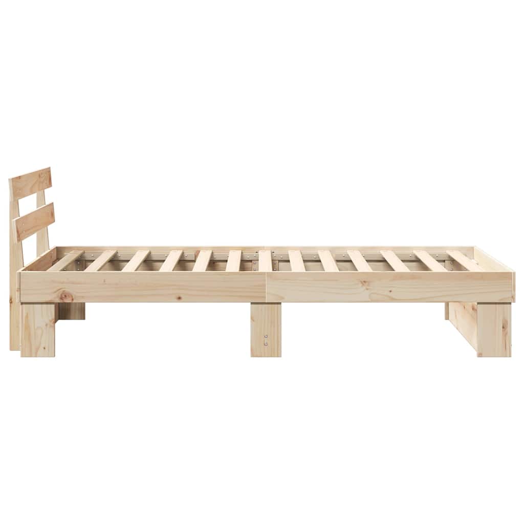 vidaXL Σκελετός Κρεβατιού Καφέ 75 x 190 cm Μασίφ ξύλο πεύκου