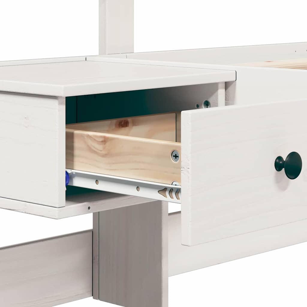 vidaXL Σκελετός Κρεβατιού Λευκό 90 x 190 cm Στερεά ξυλεία πεύκου