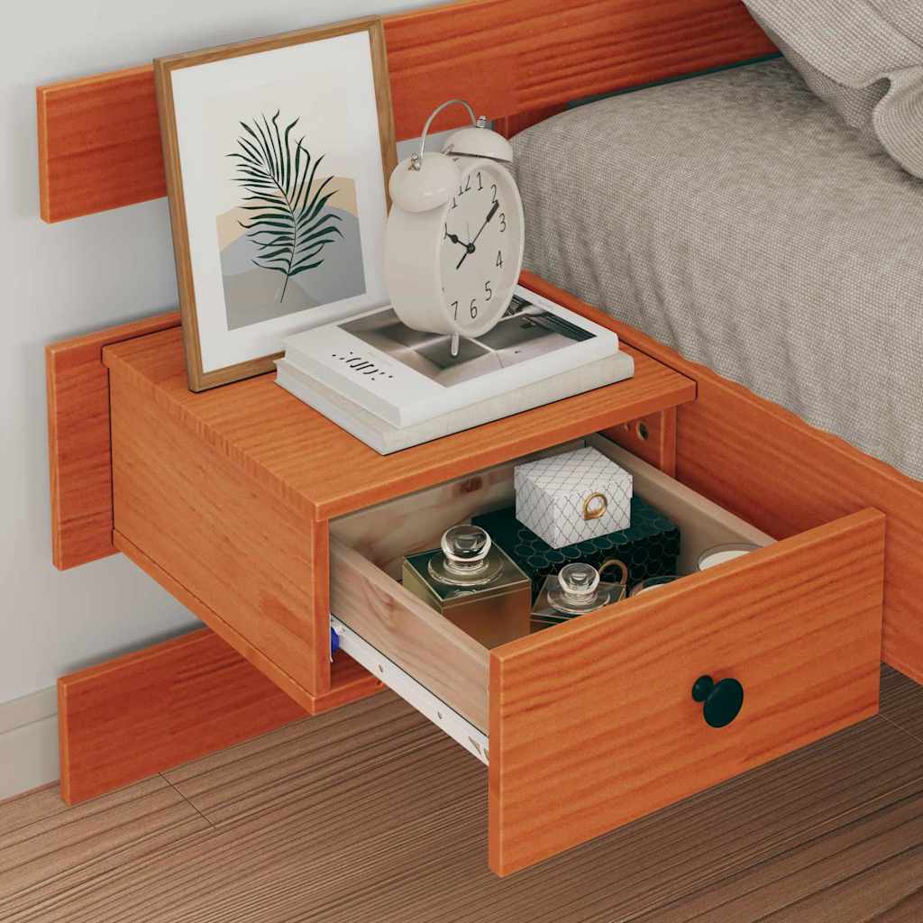 vidaXL Σκελετός Κρεβατιού Κερωτό καφέ 75 x 190 cm Στερεά ξυλεία πεύκου