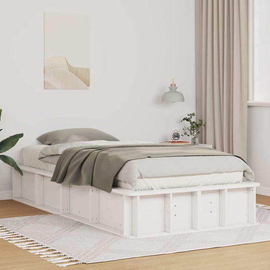 vidaXL Σκελετός Κρεβατιού Λευκό 75 x 190 cm Στερεά ξυλεία πεύκου