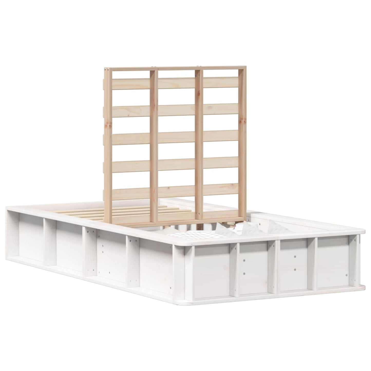 vidaXL Σκελετός Κρεβατιού Λευκό 75 x 190 cm Στερεά ξυλεία πεύκου